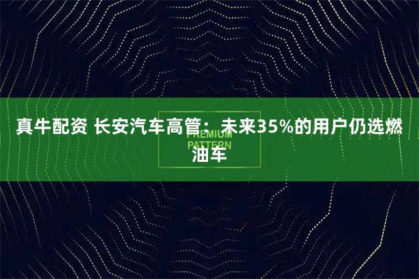 真牛配资 长安汽车高管：未来35%的用户仍选燃油车