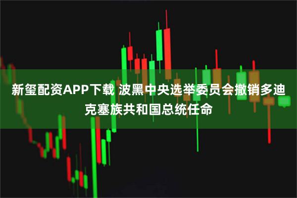 新玺配资APP下载 波黑中央选举委员会撤销多迪克塞族共和国总统任命